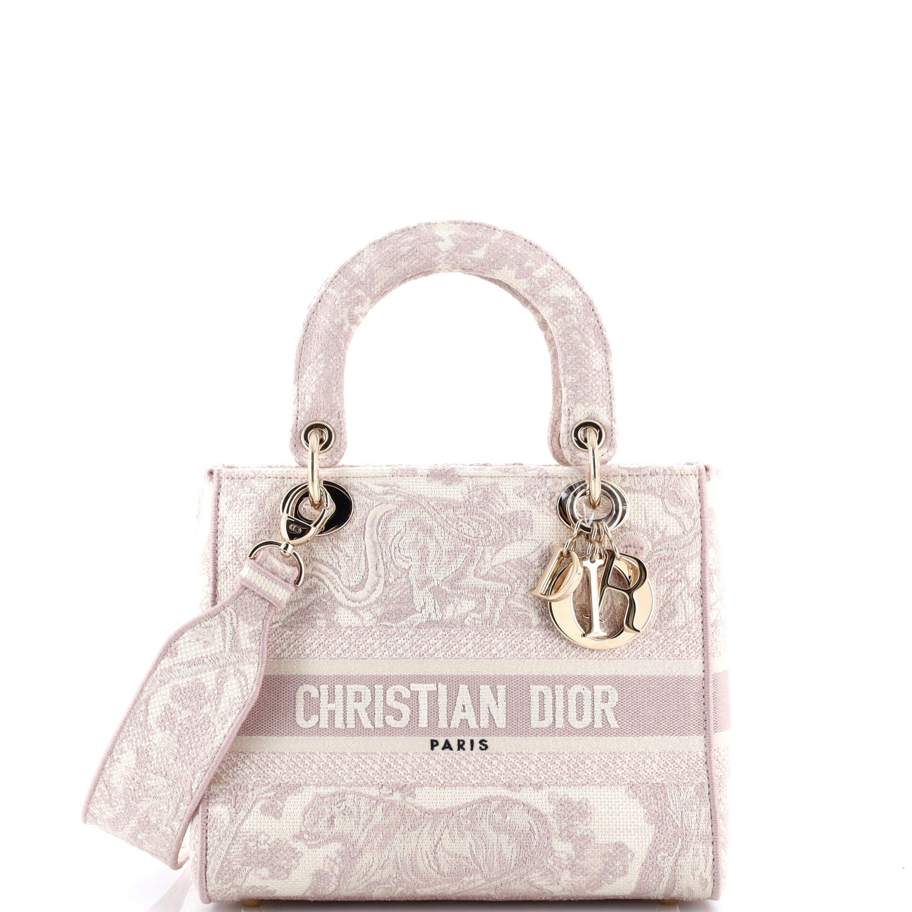 Toile de Jouy Lady D-Lite Bag Embroidered Canvas