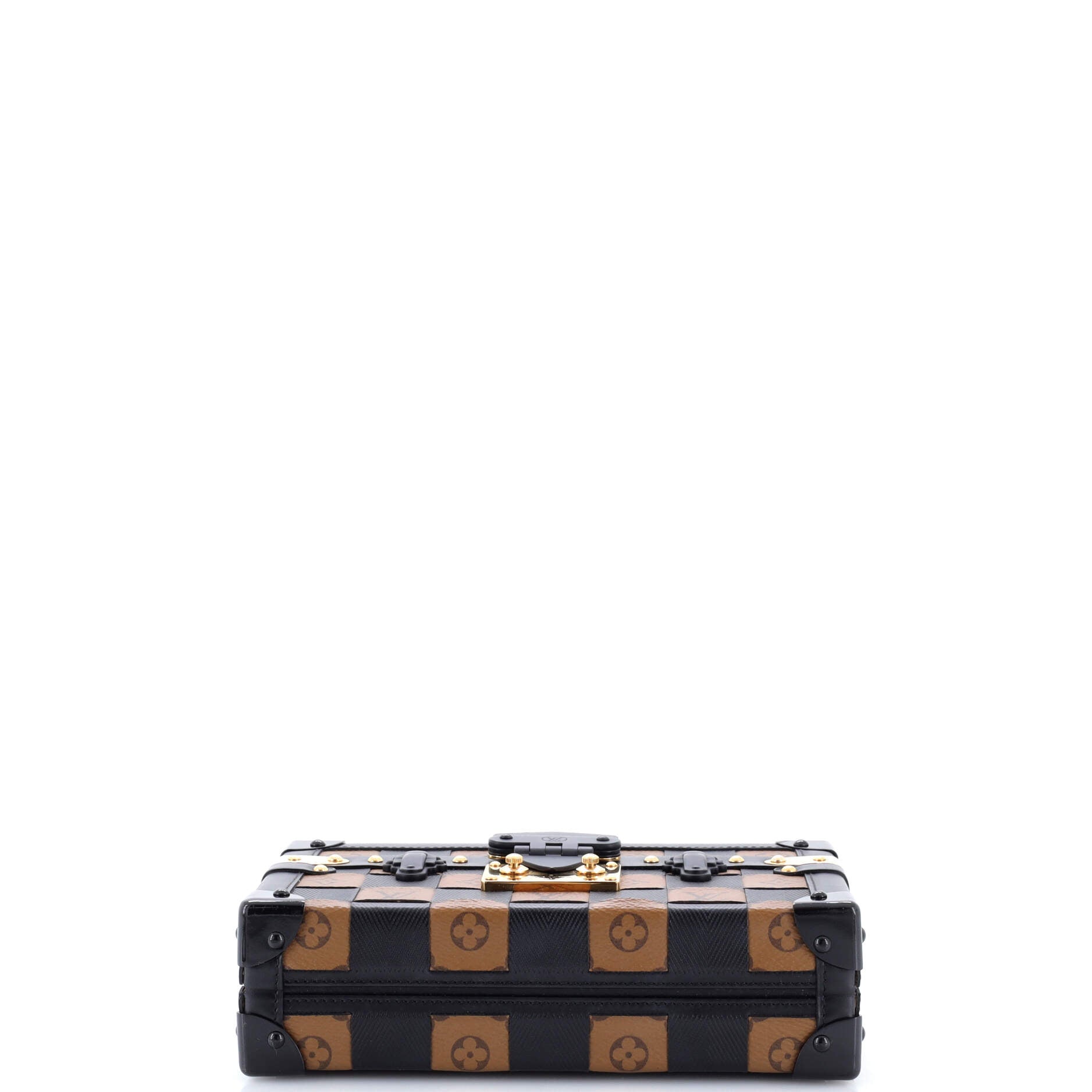 Petite Malle Handbag Damier Tressage Monogram Canvas and Leather