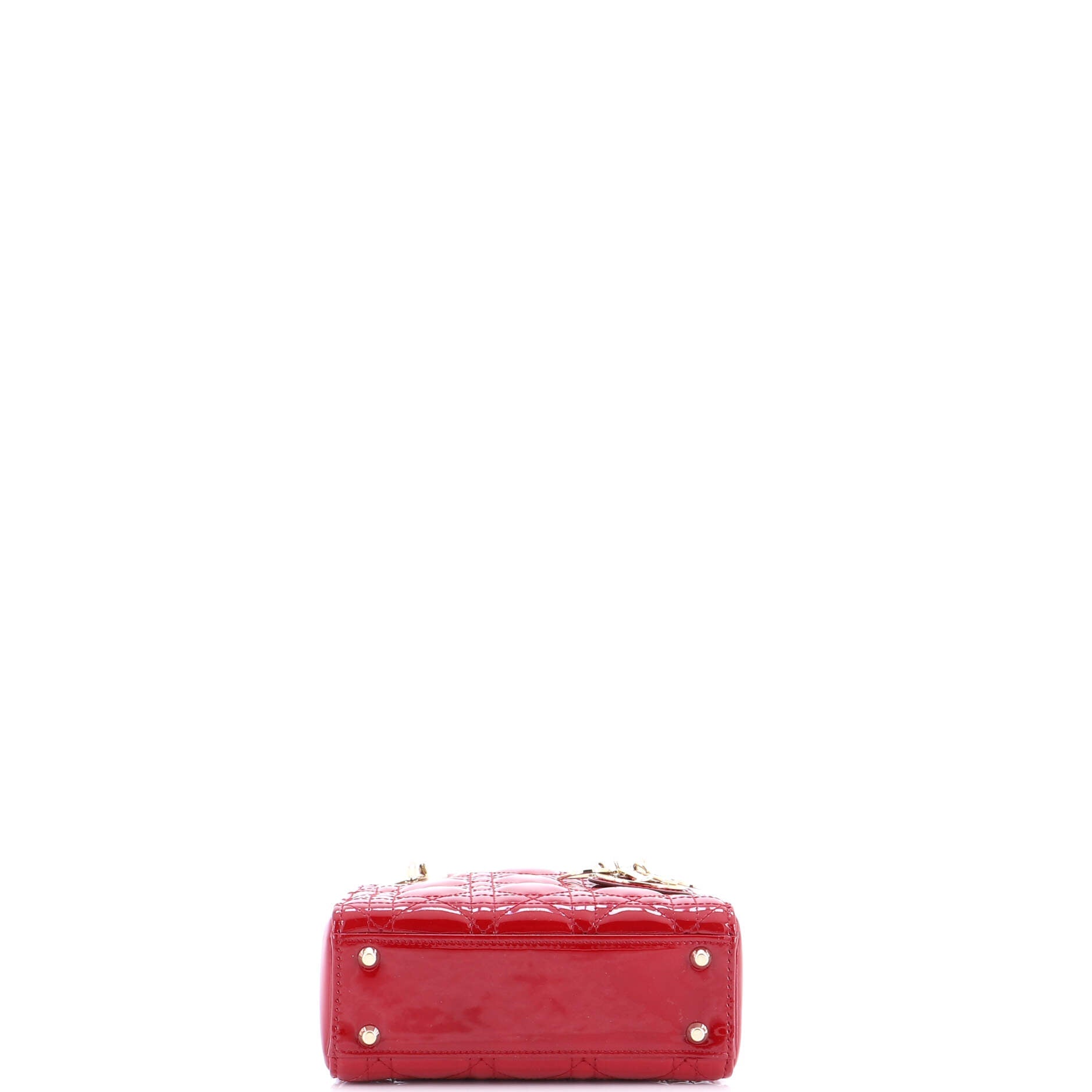 Lady Dior Chain Bag Cannage Quilt Patent Mini