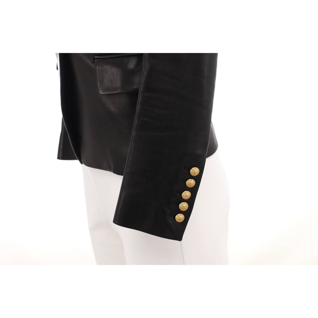Women's Double Breasted Blazer Leather