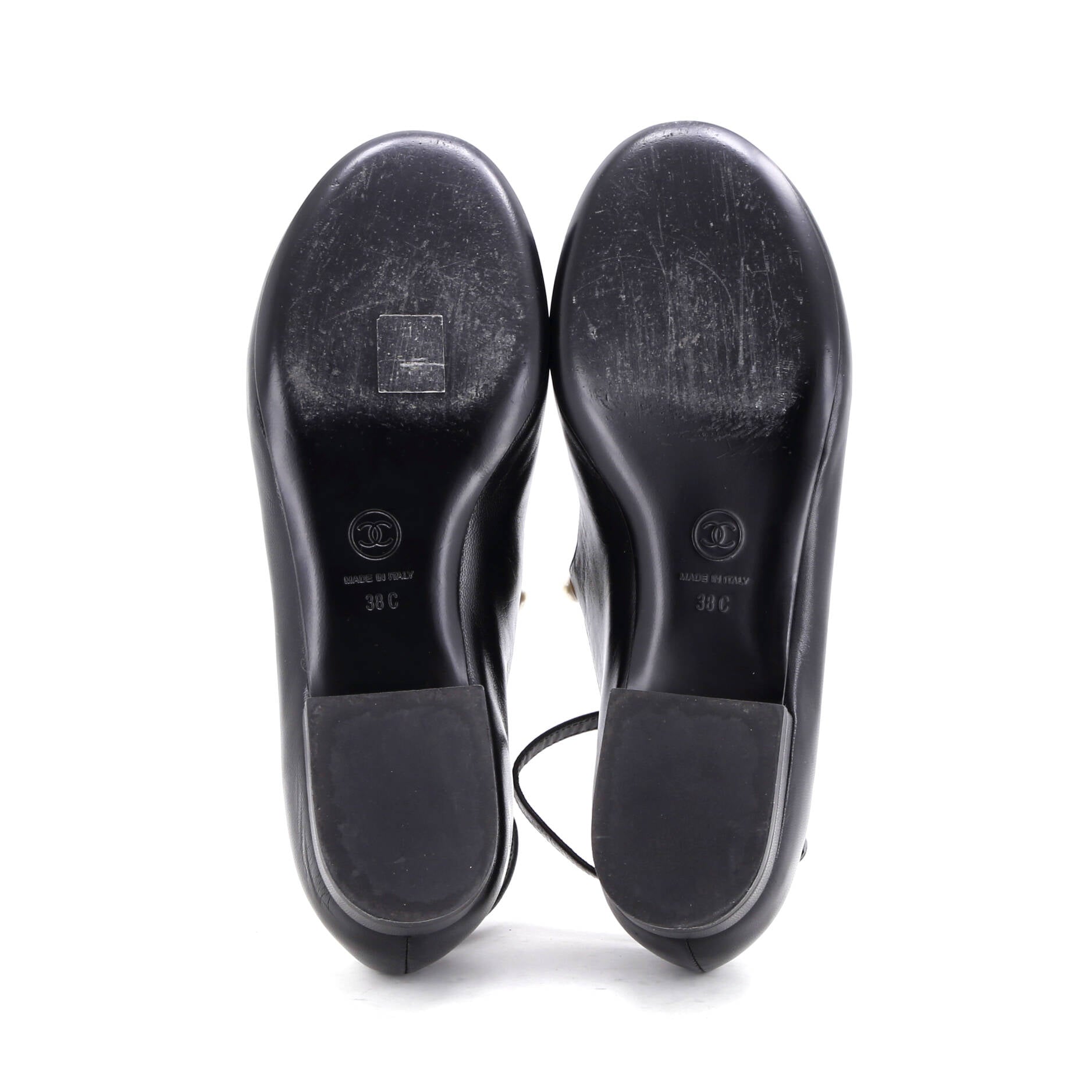 Women's Ankle Strap Mary Jane Flats Leather and Faux Pearls