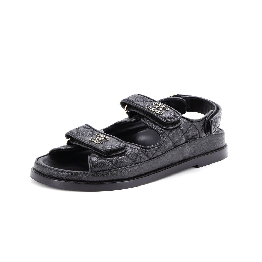 Women's Velcro Dad Sandals Quilted Leather