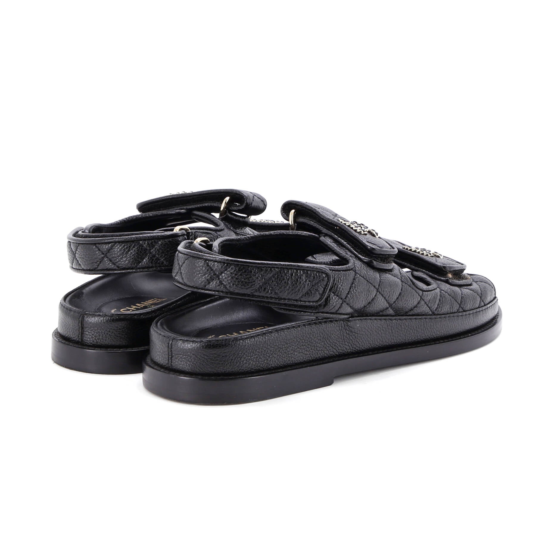 Women's Velcro Dad Sandals Quilted Leather