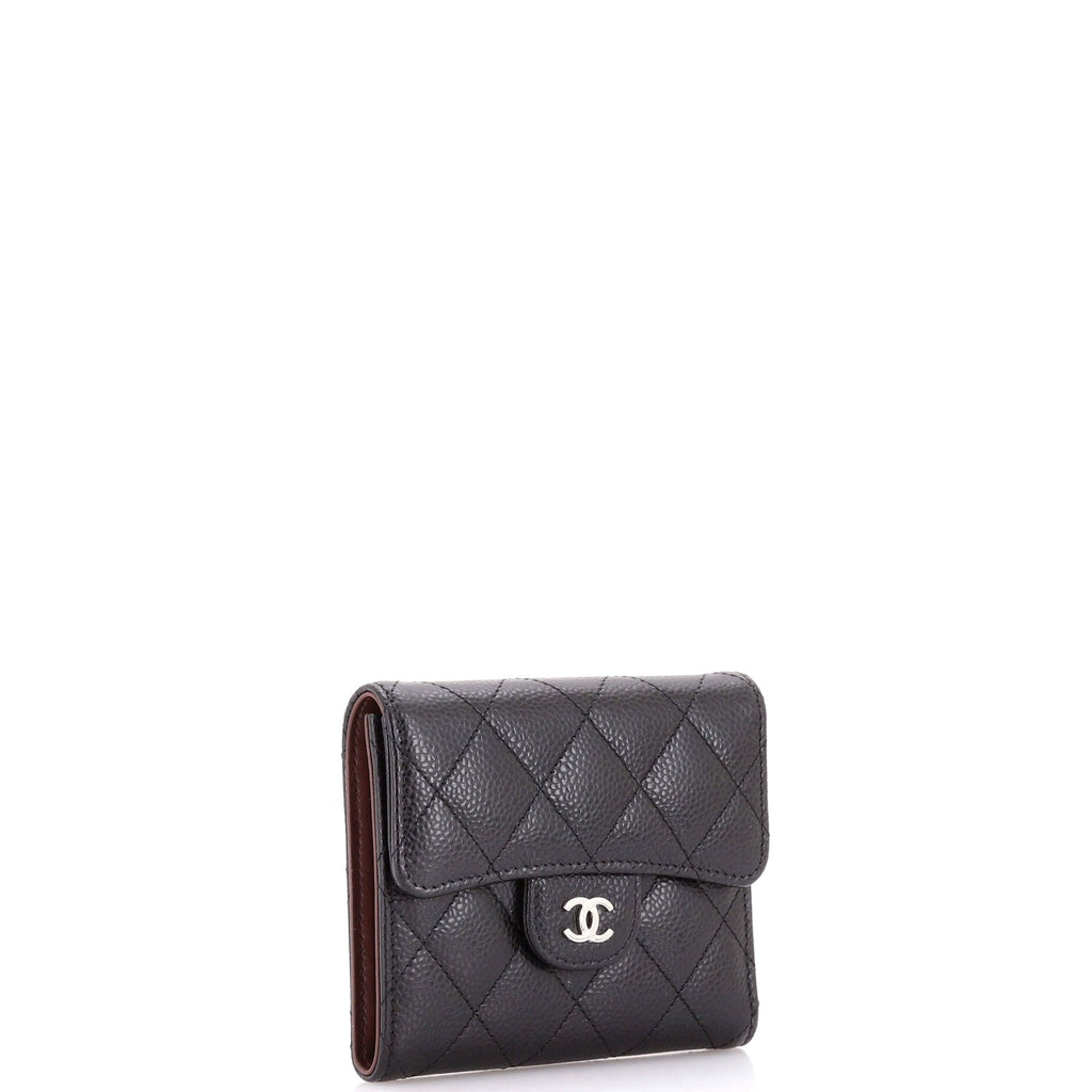 CC Compact Classic Flap Wallet Quilted Caviar