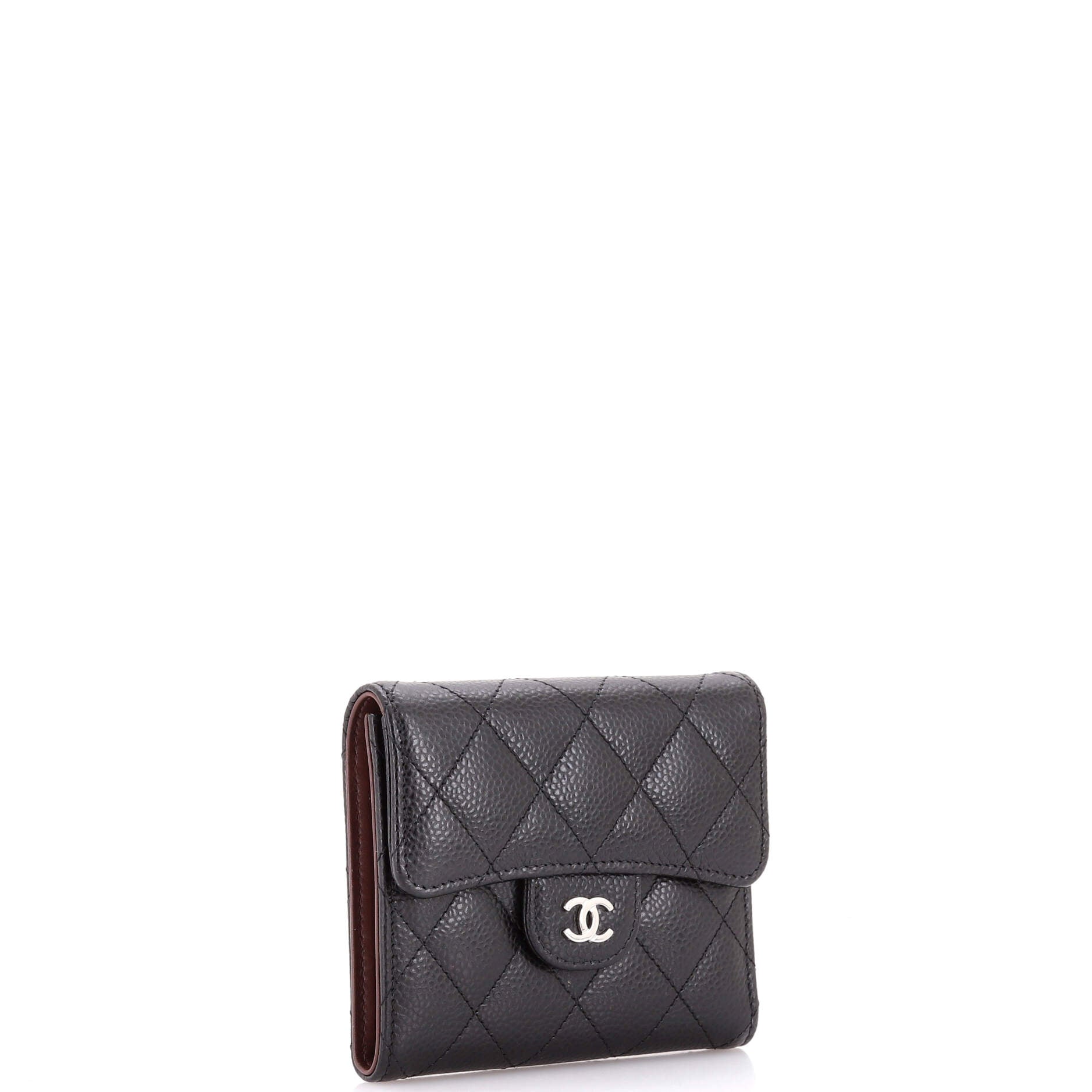CC Compact Classic Flap Wallet Quilted Caviar