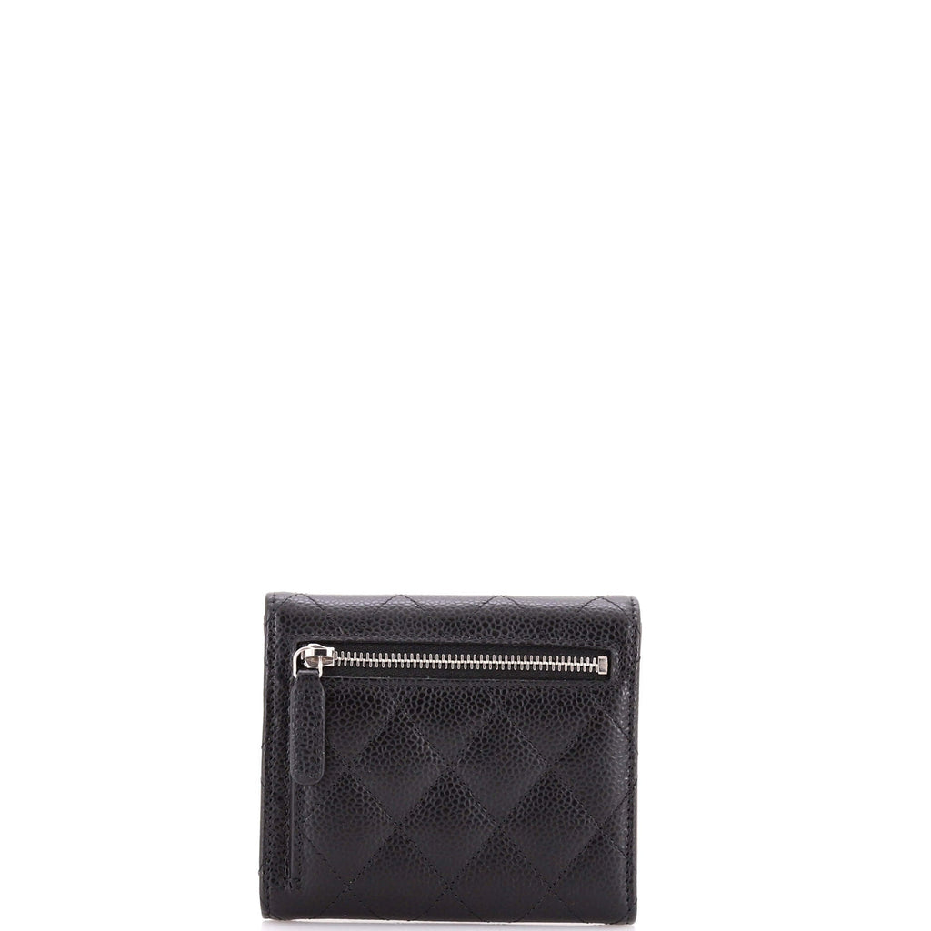 CC Compact Classic Flap Wallet Quilted Caviar