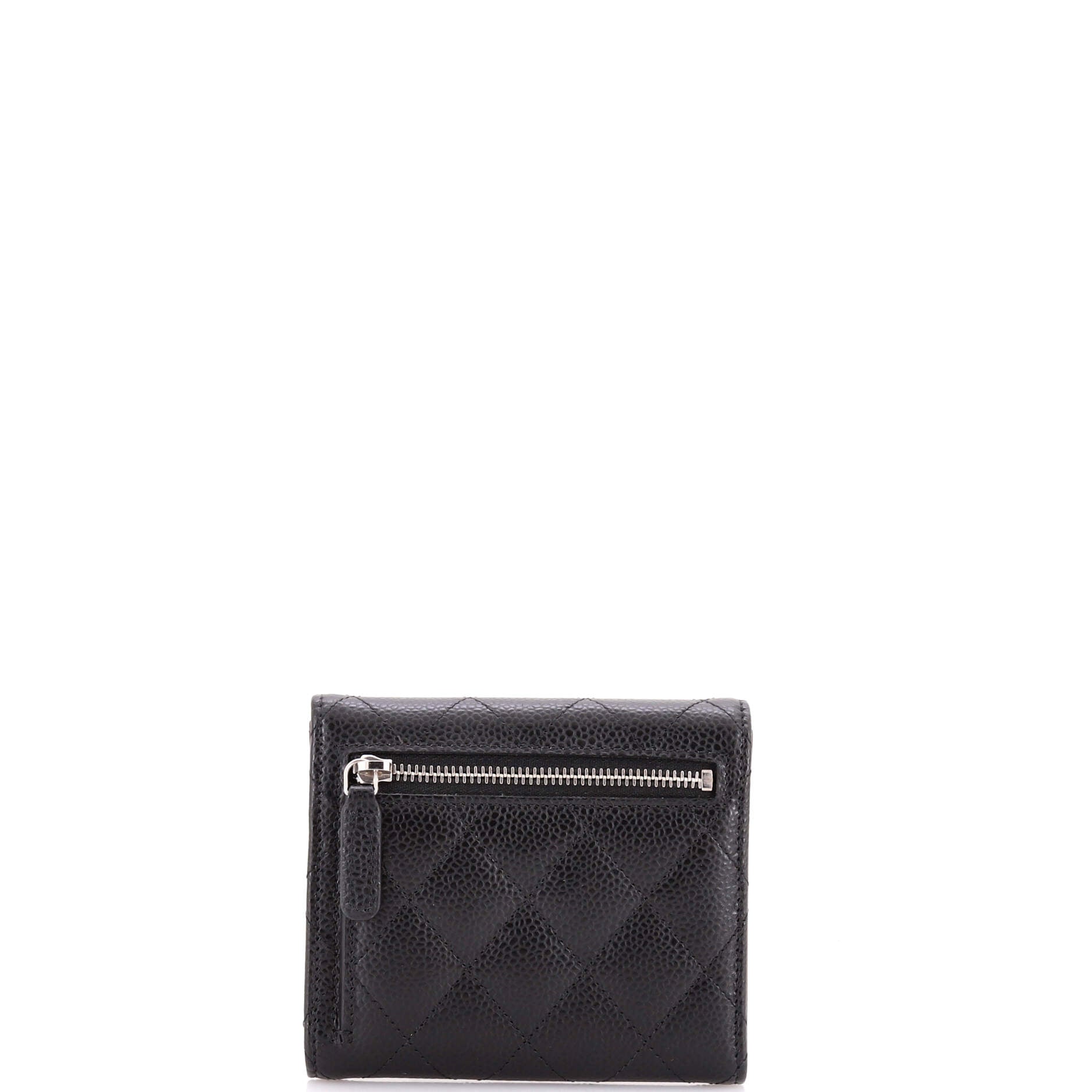 CC Compact Classic Flap Wallet Quilted Caviar