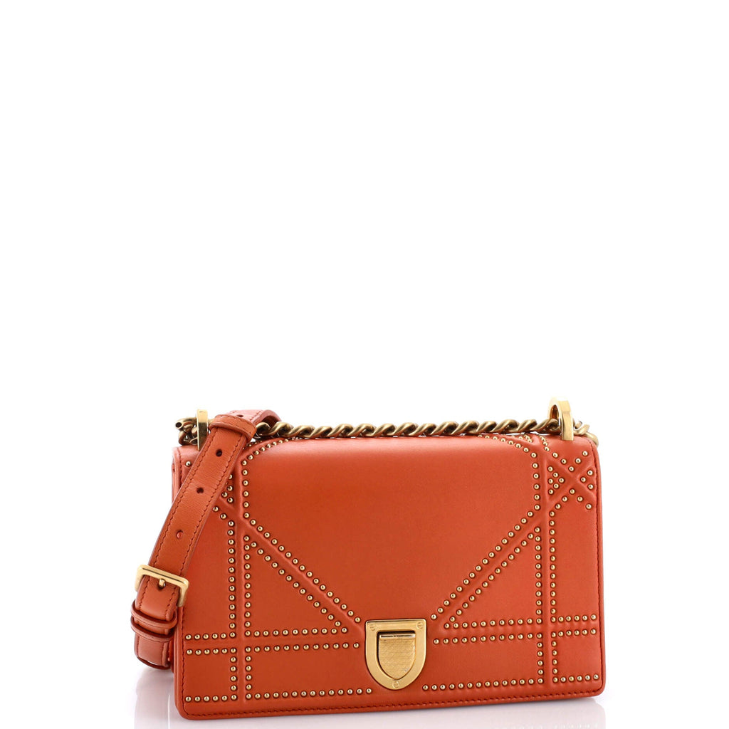 Diorama Flap Bag Studded Leather Small
