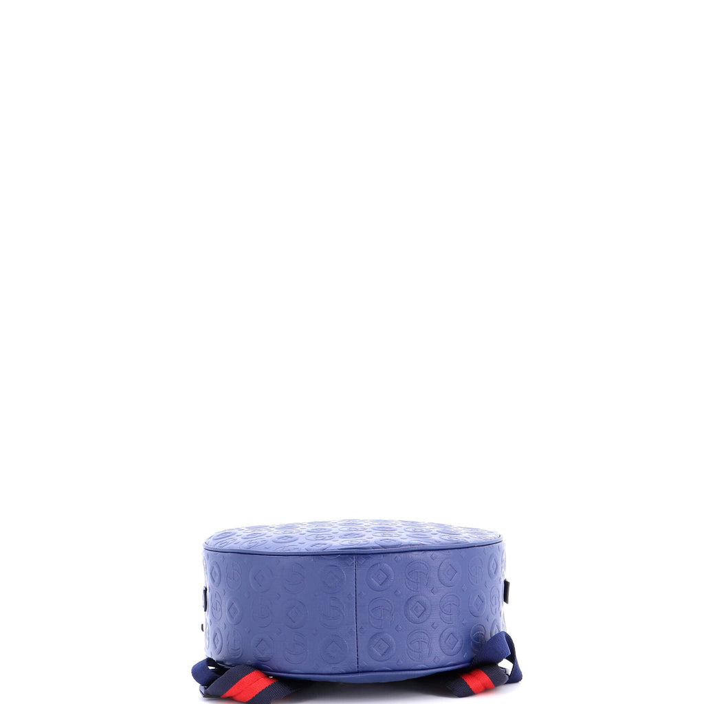 Children's Round Zip Backpack Embossed Leather