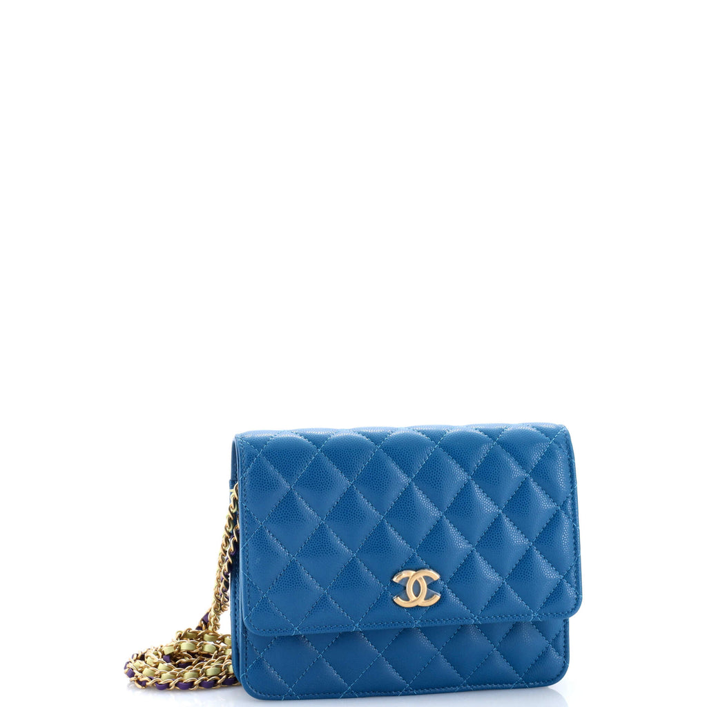 Square Wallet on Double Chain Quilted Caviar