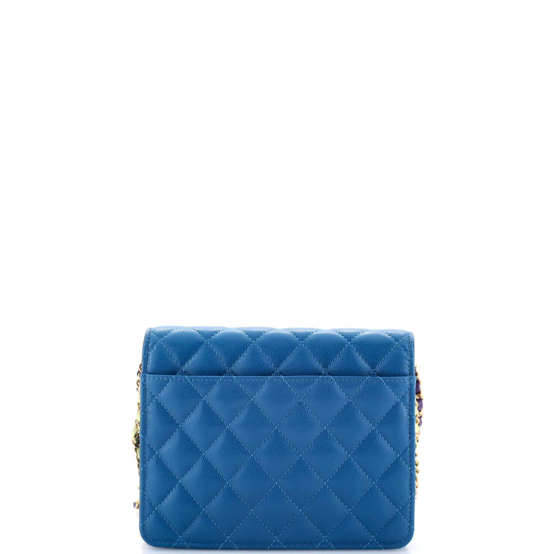 Square Wallet on Double Chain Quilted Caviar