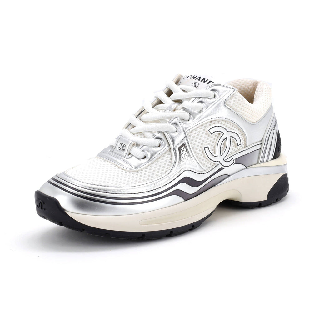 Women's CC Low-Top Sneakers Mesh and Laminated Leather