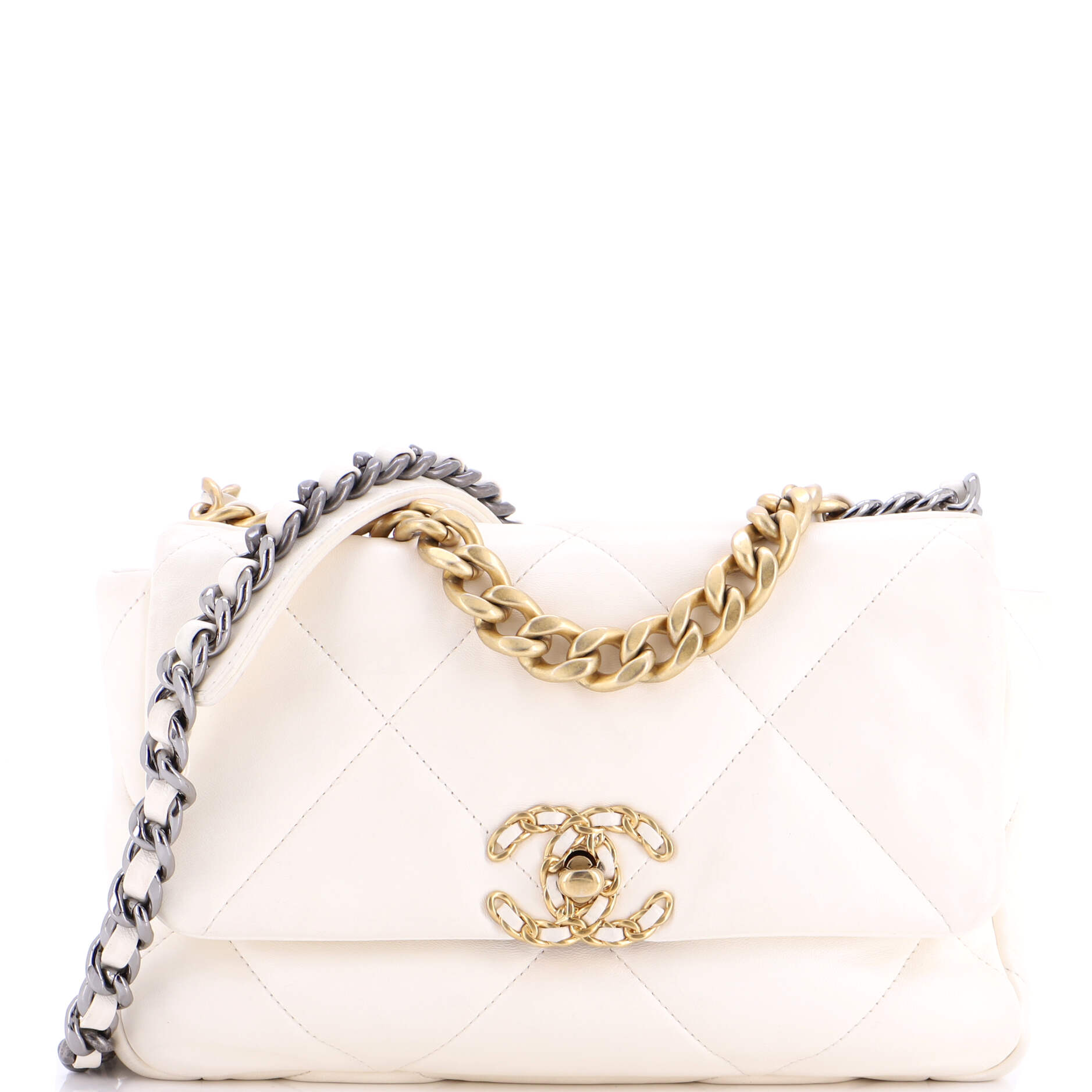 19 Flap Bag Quilted Leather Medium