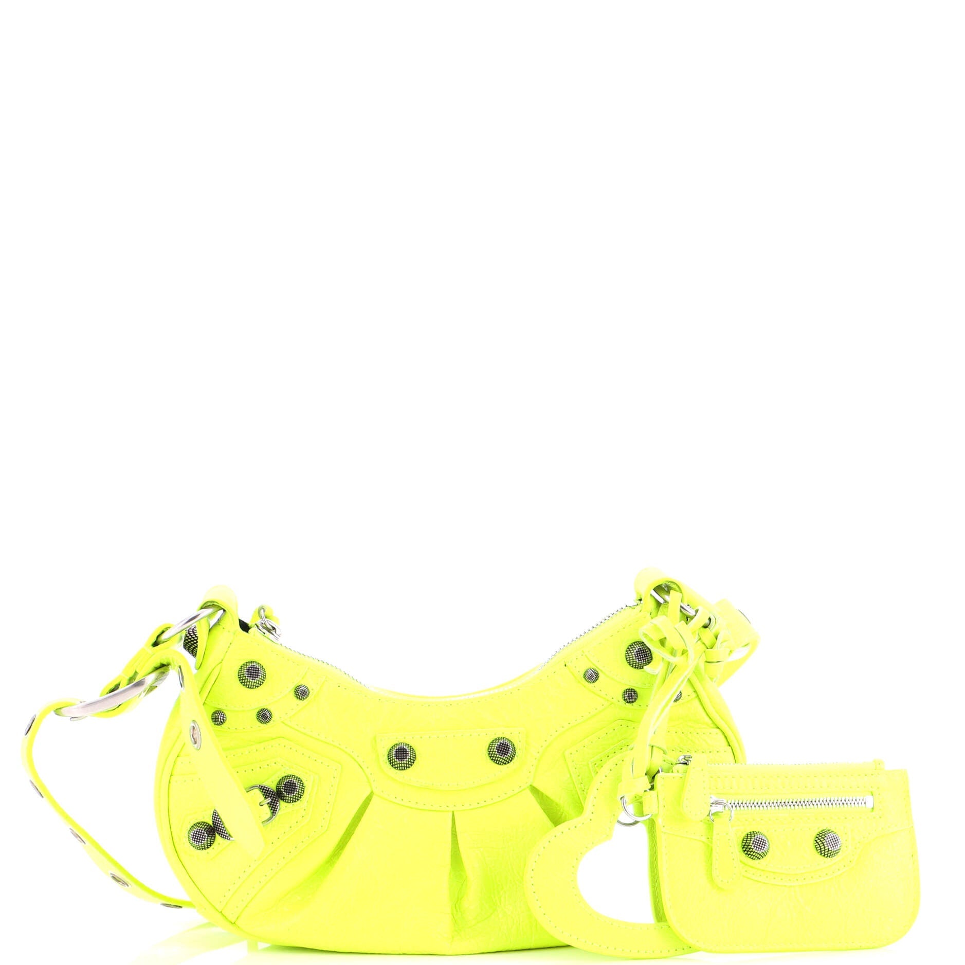 Le Cagole Giant Studs Shoulder Bag Leather XS