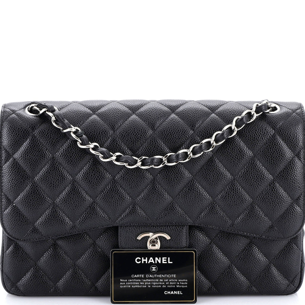 Classic Double Flap Bag Quilted Caviar Jumbo