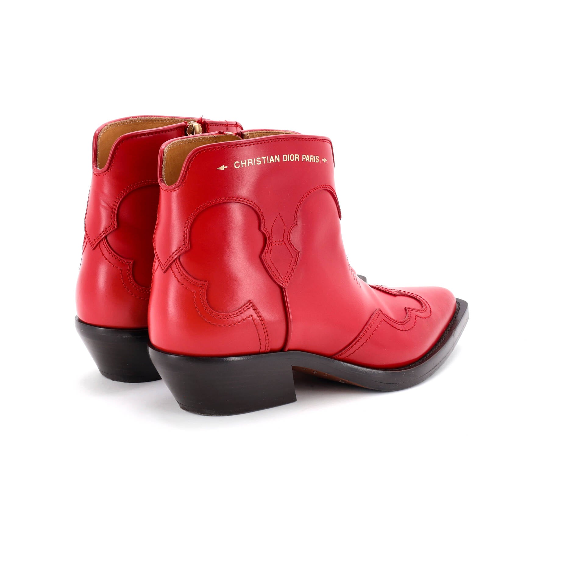 Women's West Cowboy Ankle Boots Leather