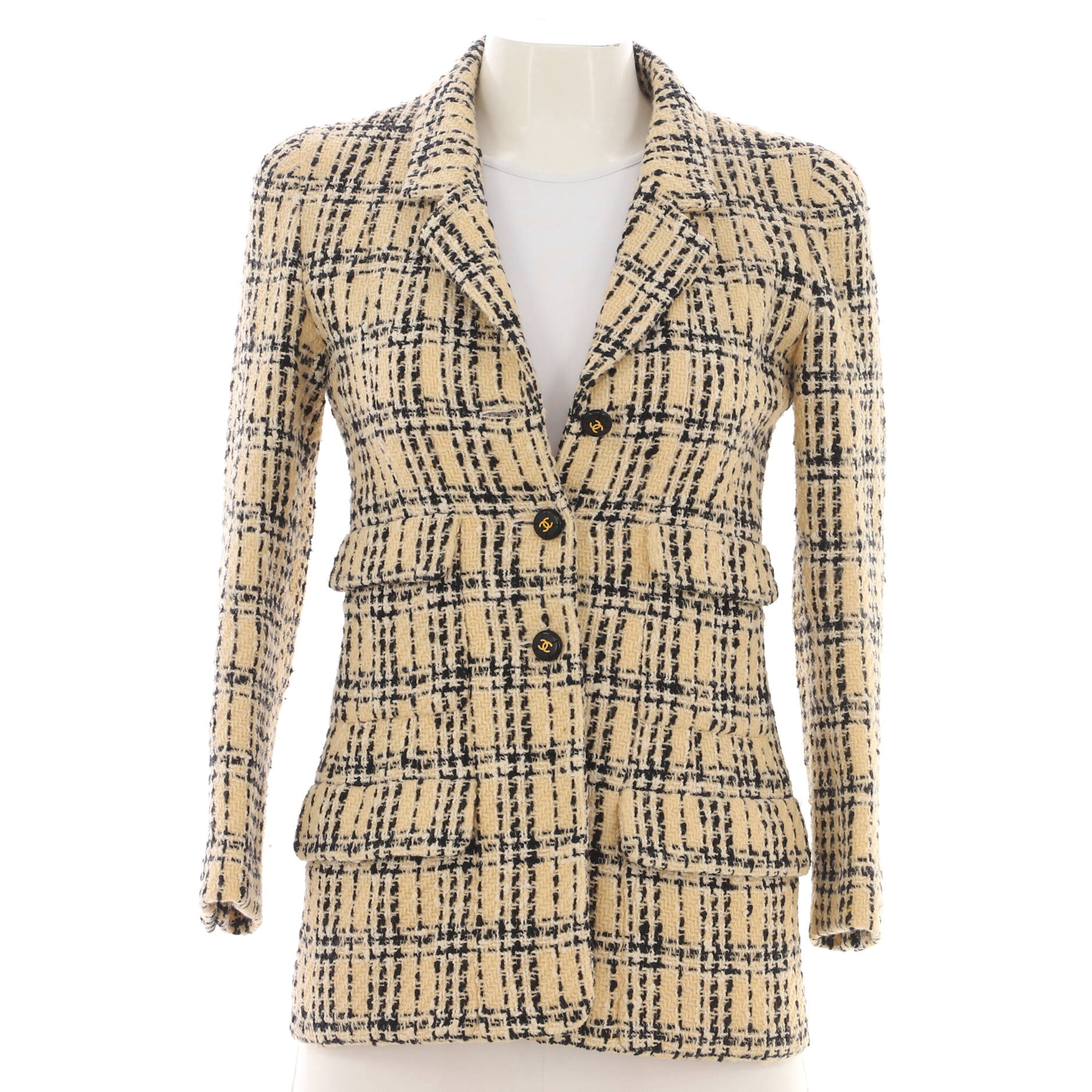 Women's Vintage Four Pocket Pointed Collar Jacket Tweed