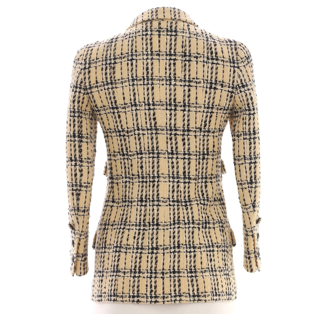 Women's Vintage Four Pocket Pointed Collar Jacket Tweed