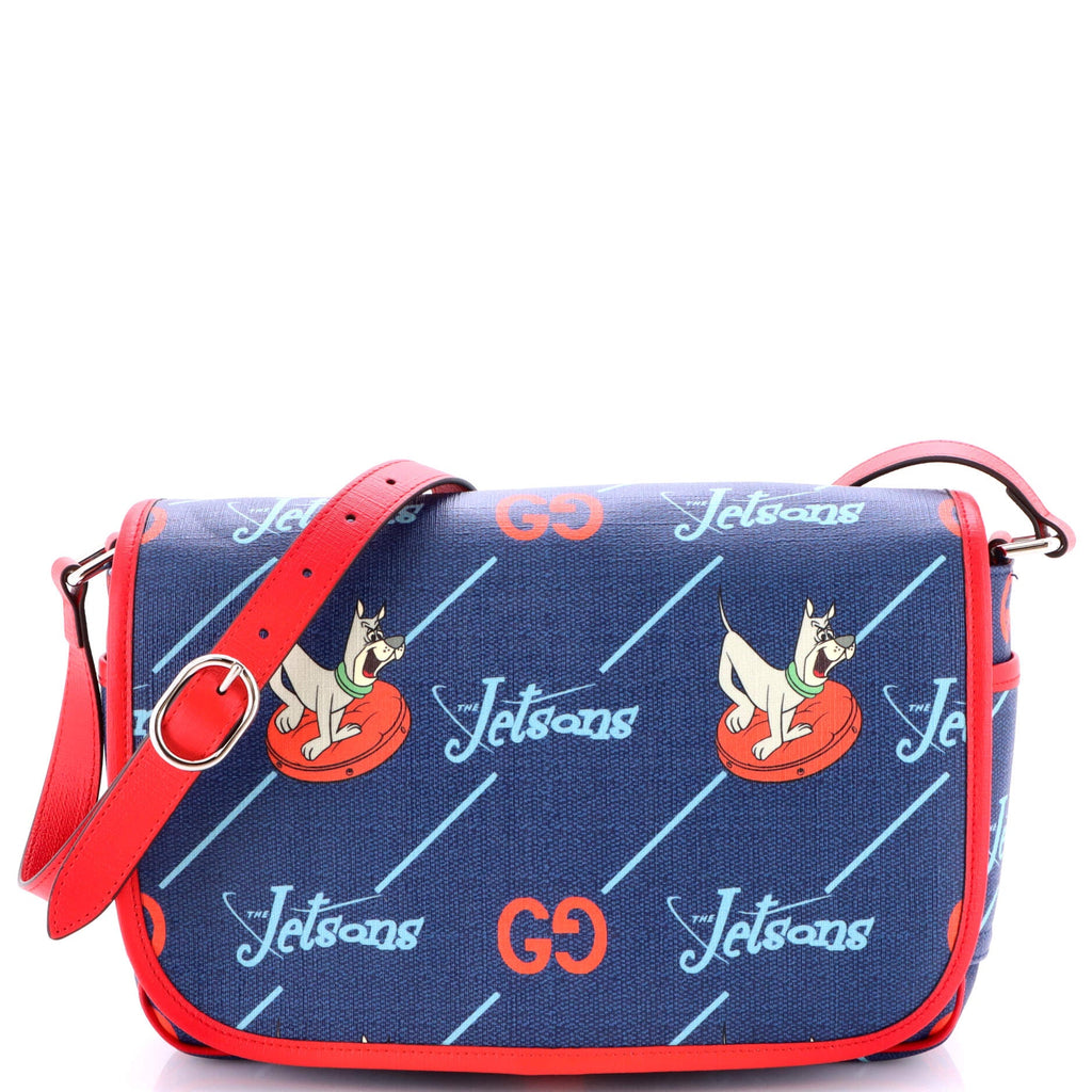 x The Jetsons Flap Messenger GG Astro Printed Coated Canvas