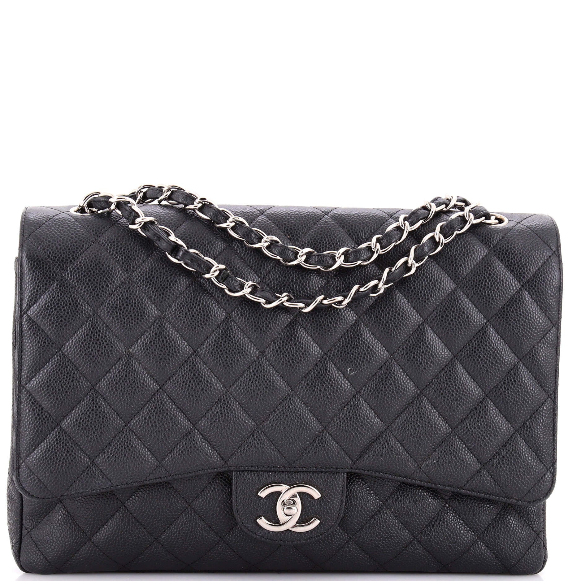 Classic Double Flap Bag Quilted Caviar Jumbo