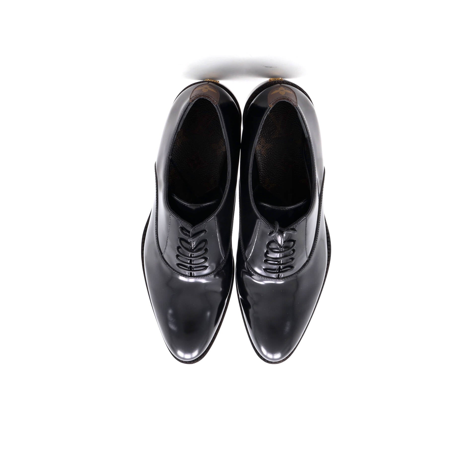 Women's Lace Up Oxfords Patent with Monogram Canvas