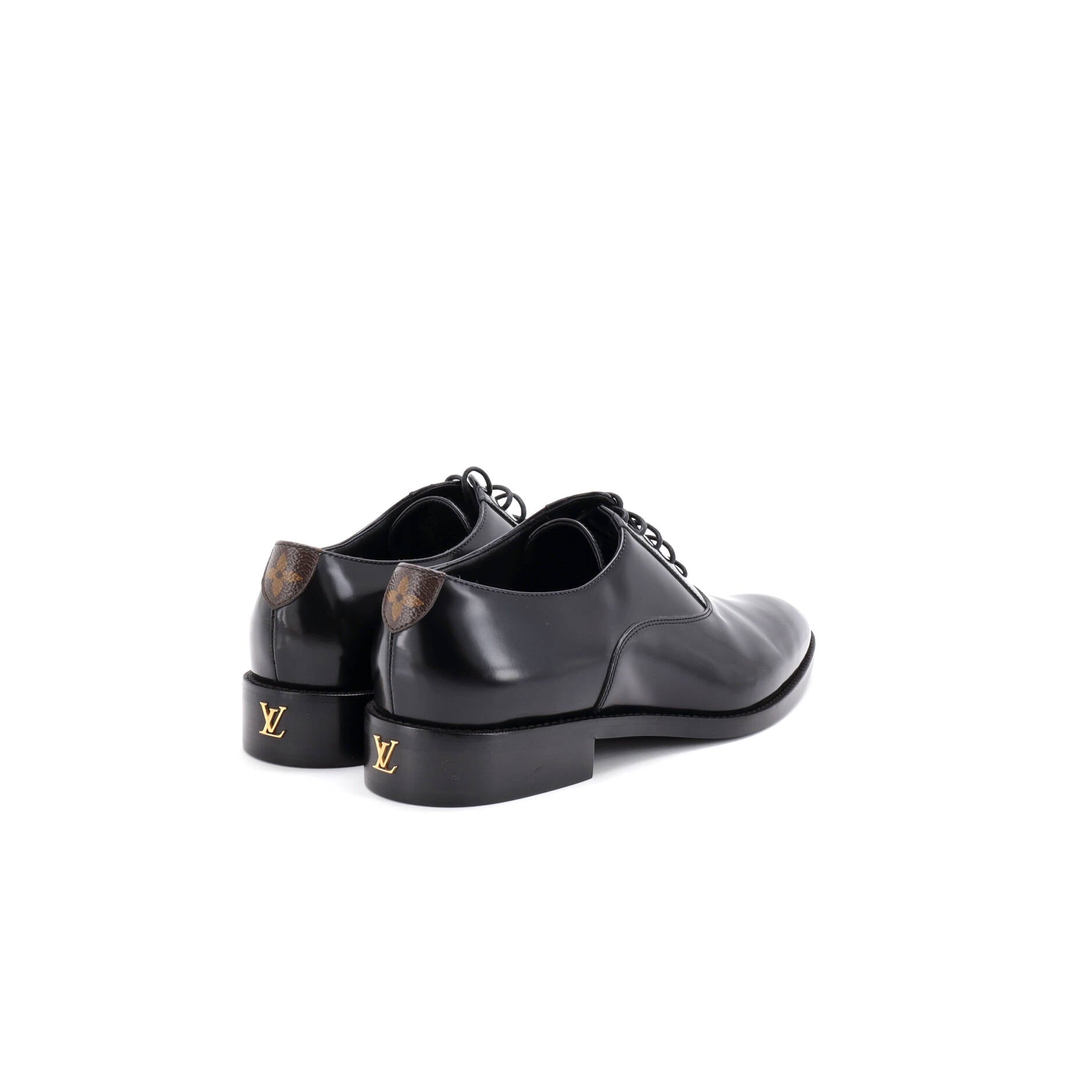 Women's Lace Up Oxfords Patent with Monogram Canvas