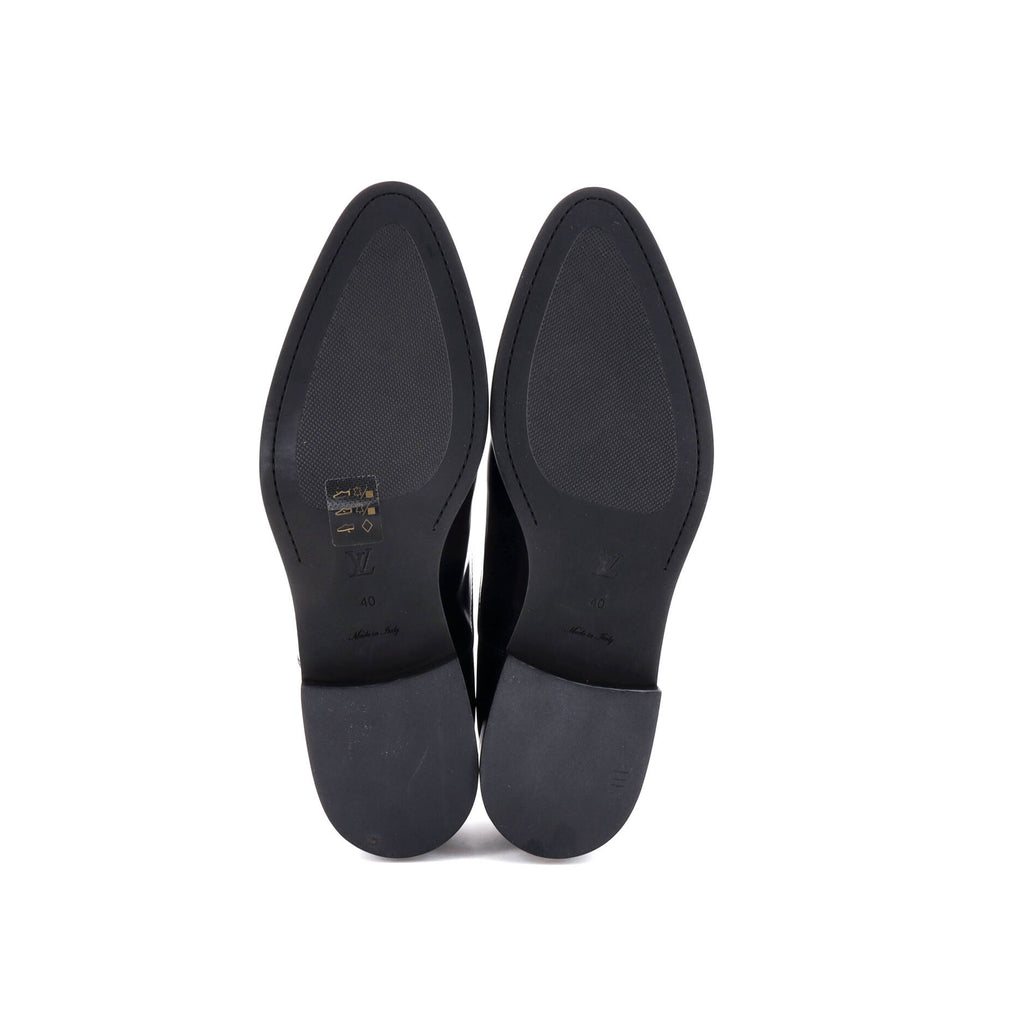 Women's Lace Up Oxfords Patent with Monogram Canvas