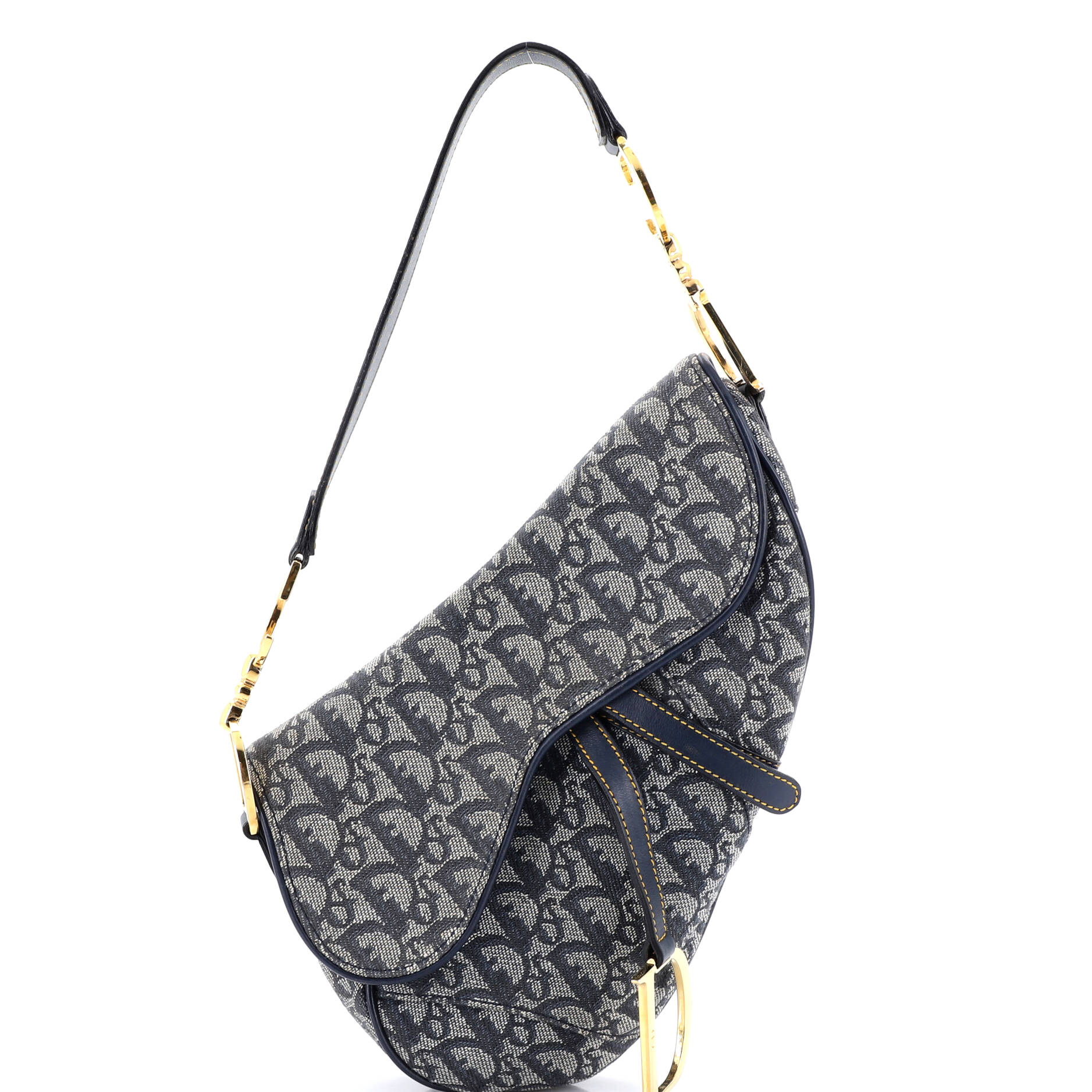 Vintage Saddle Bag Diorissimo Canvas Medium