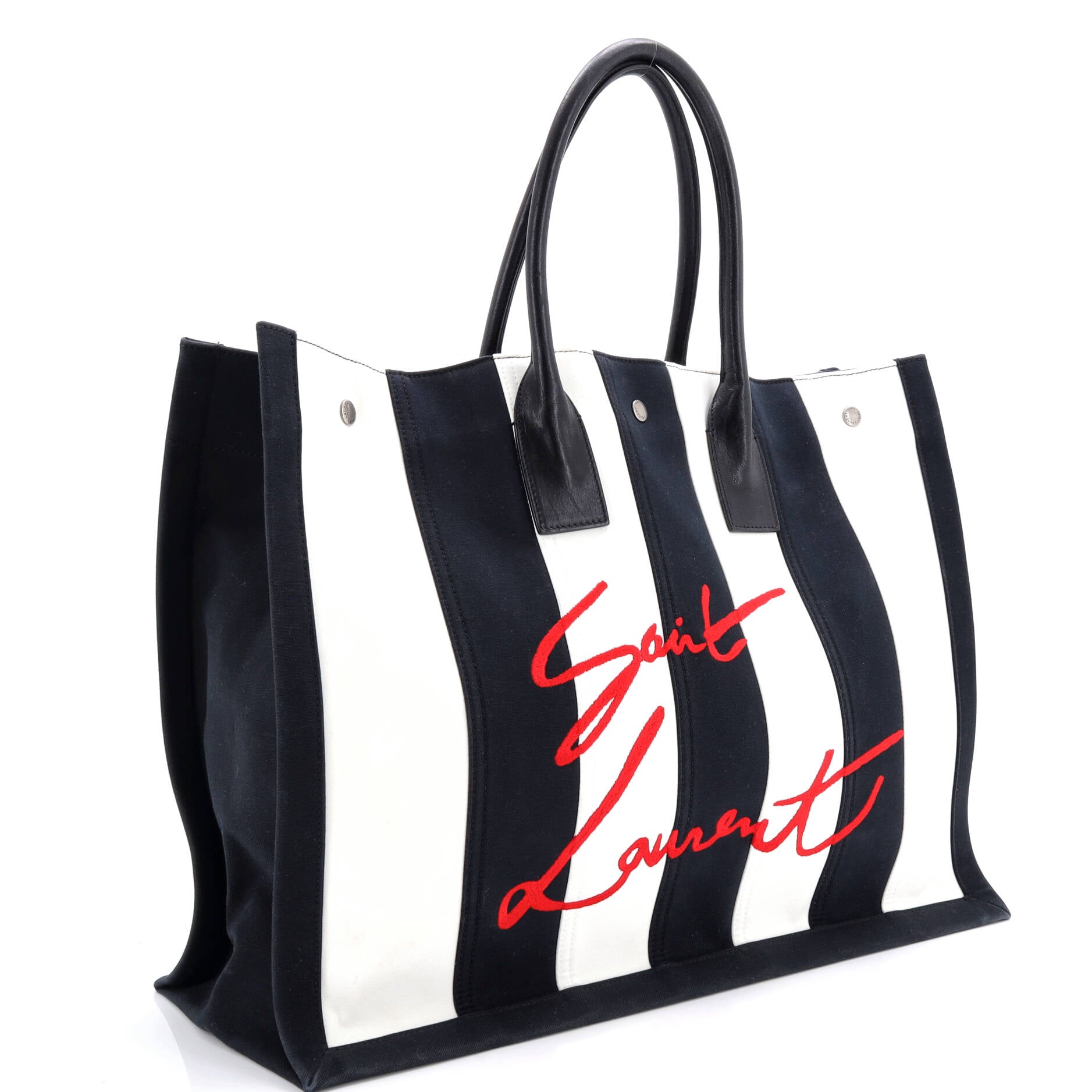 Noe Shopping Tote Striped Canvas Large