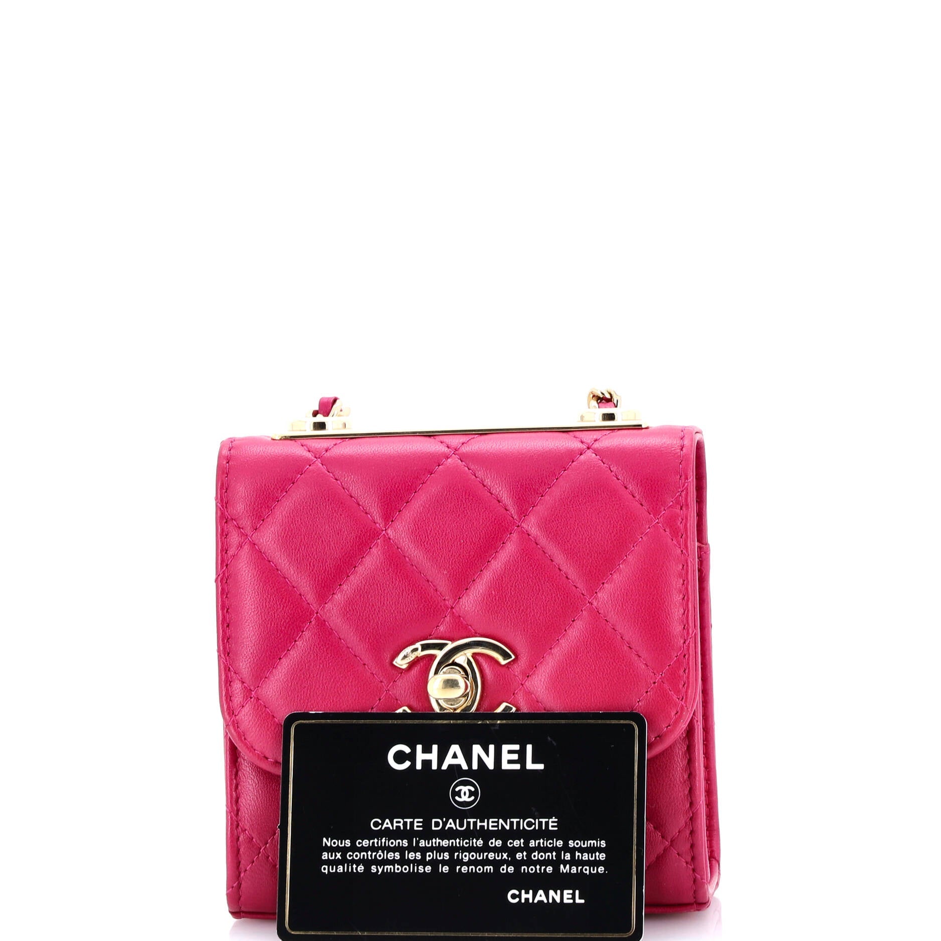 Trendy CC Clutch with Chain Quilted Lambskin Small