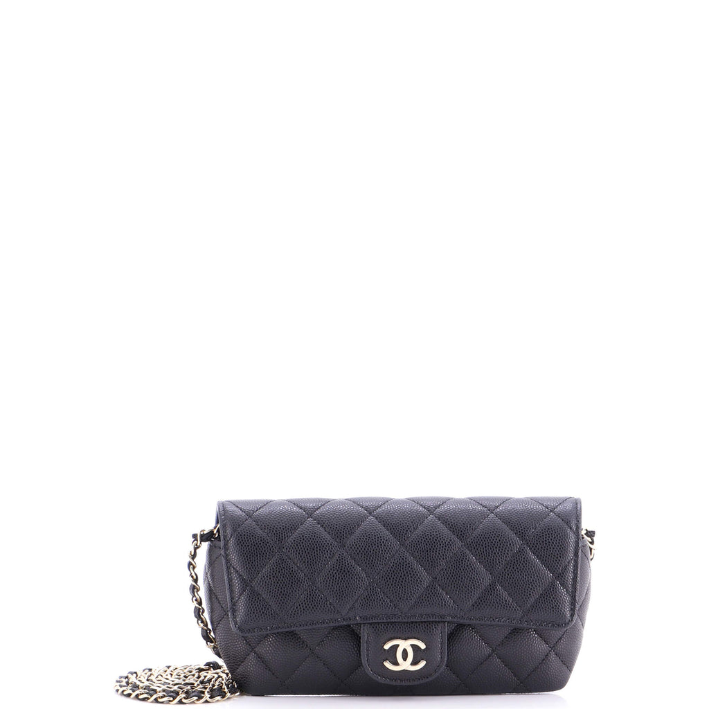 Classic Sunglasses Case with Chain Quilted Caviar
