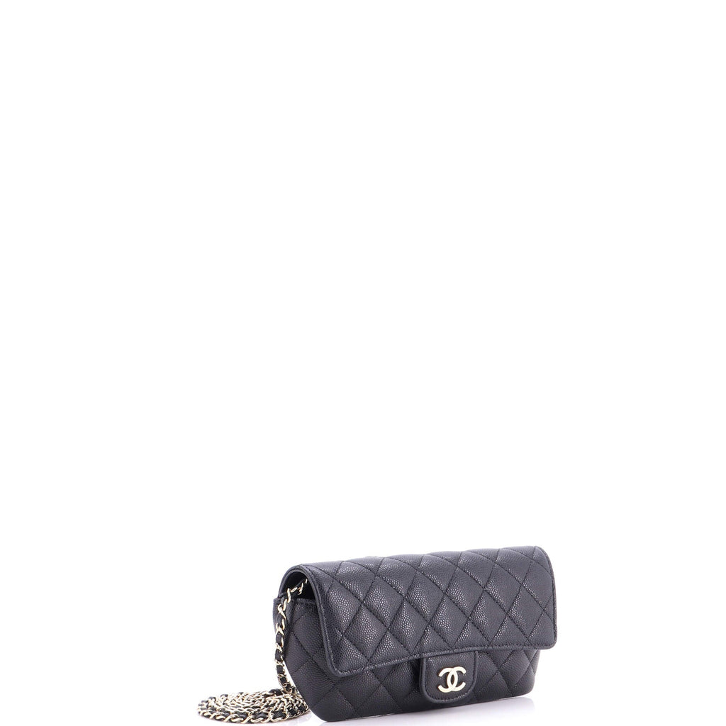 Classic Sunglasses Case with Chain Quilted Caviar