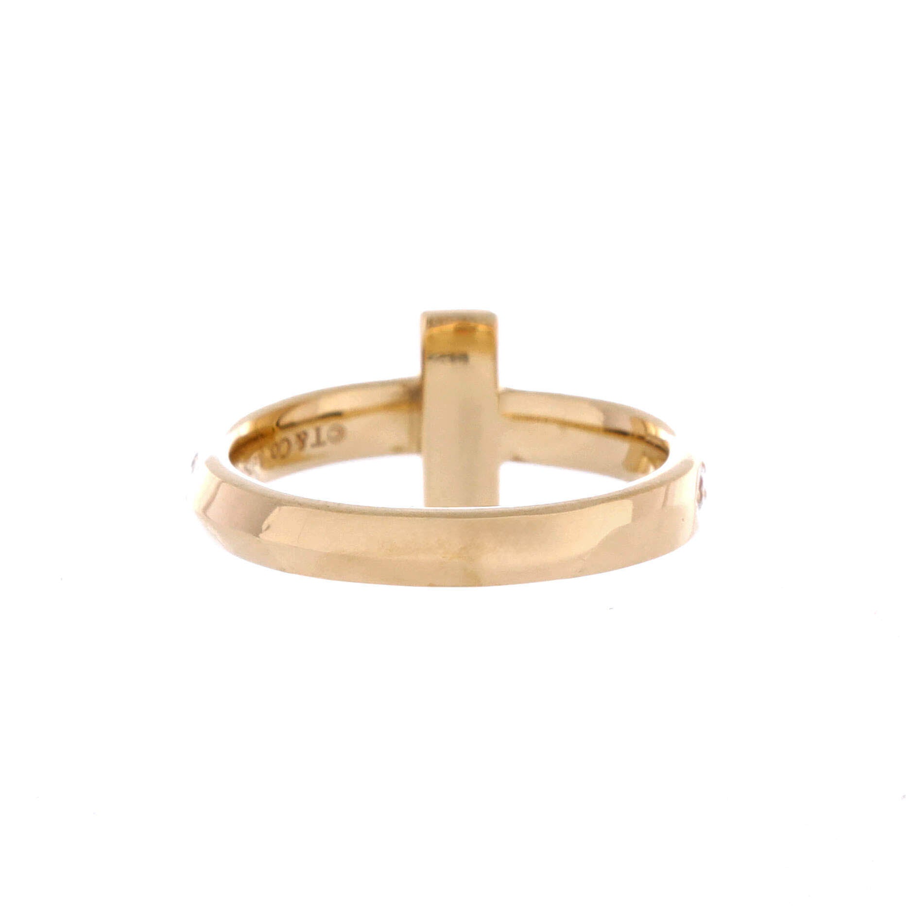 T1 Ring 18K Yellow Gold with Pave Diamonds Wide