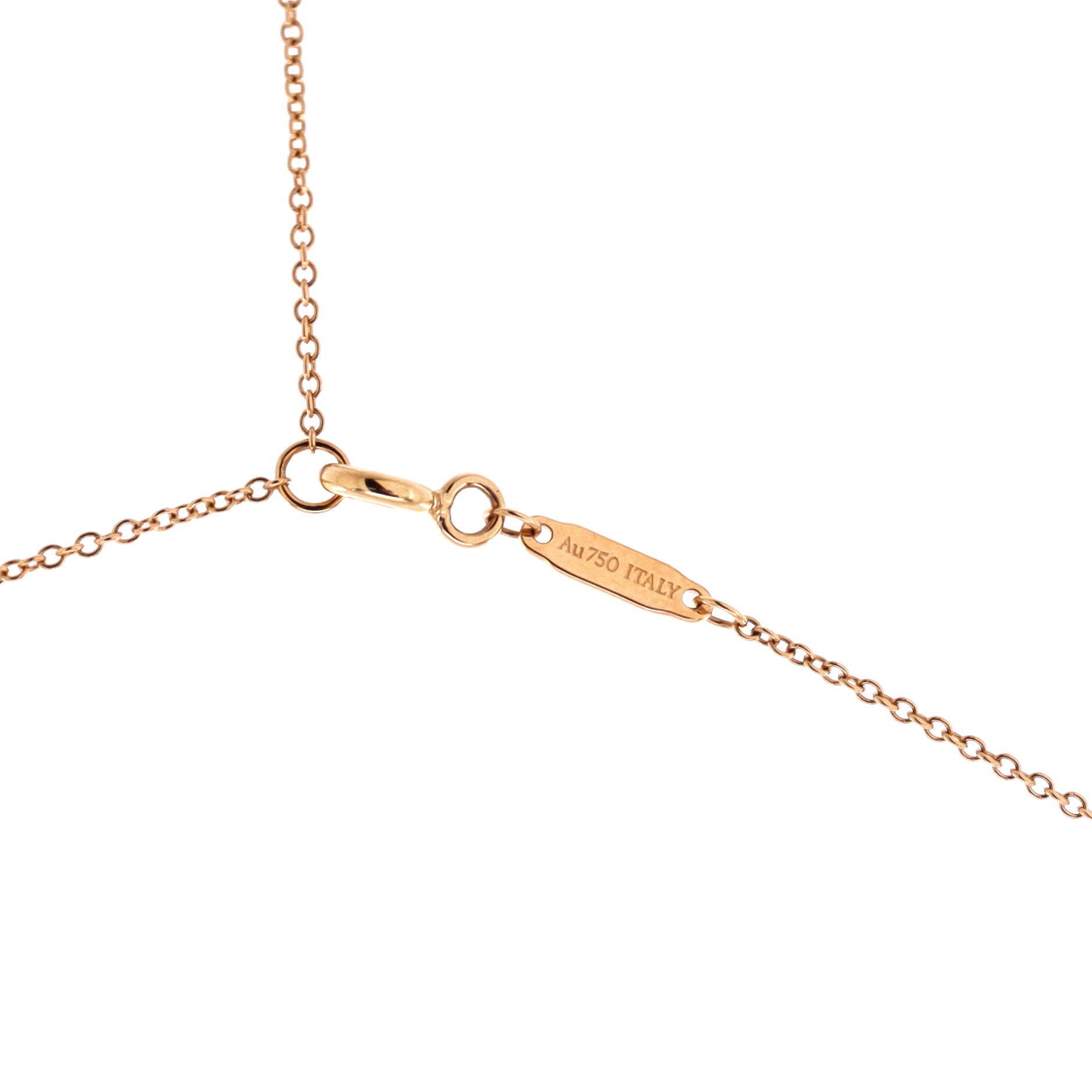 T Smile Pendant Necklace 18K Rose Gold with Diamonds Mini