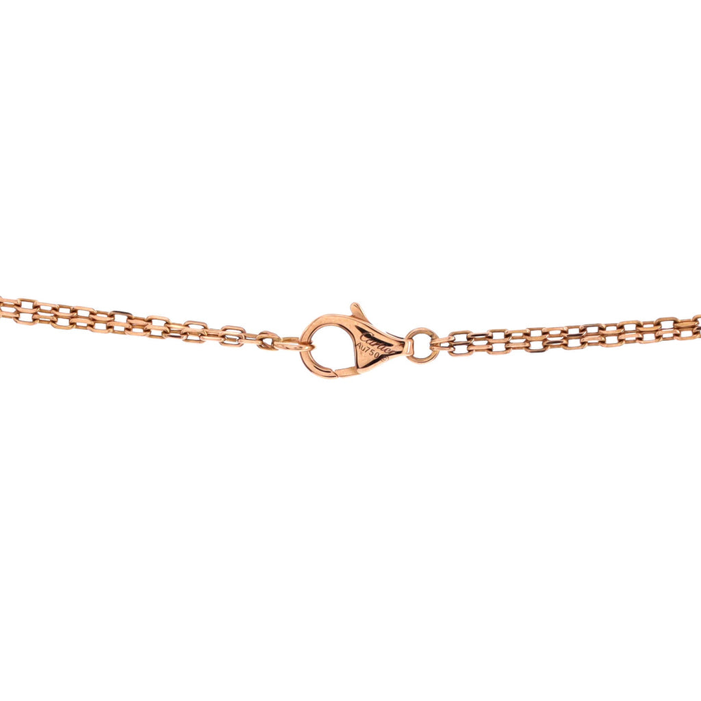 Love 3 Ring Pendant Necklace 18K Rose Gold and Ceramic with Diamonds
