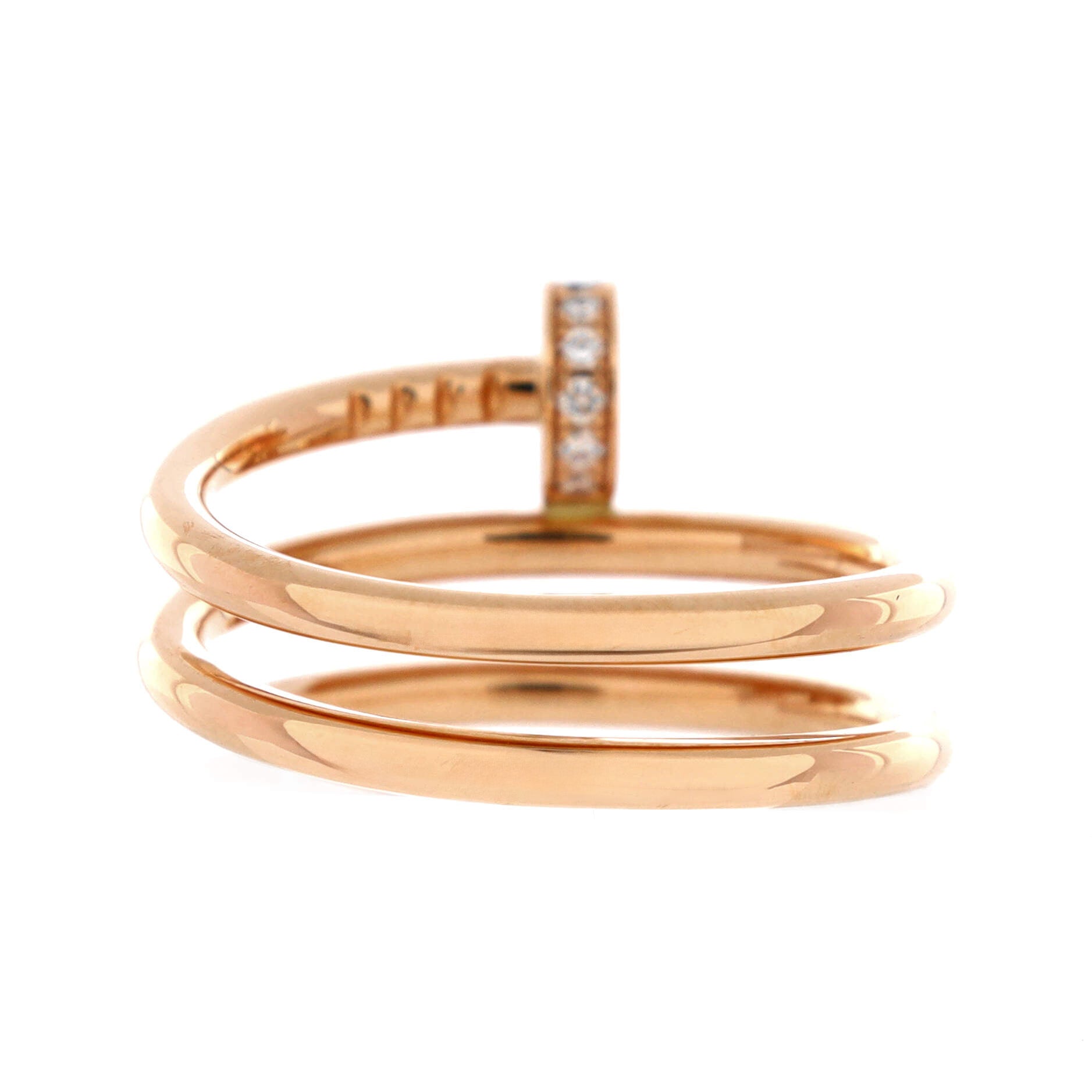 Juste un Clou Double Ring 18K Rose Gold and Diamonds Small