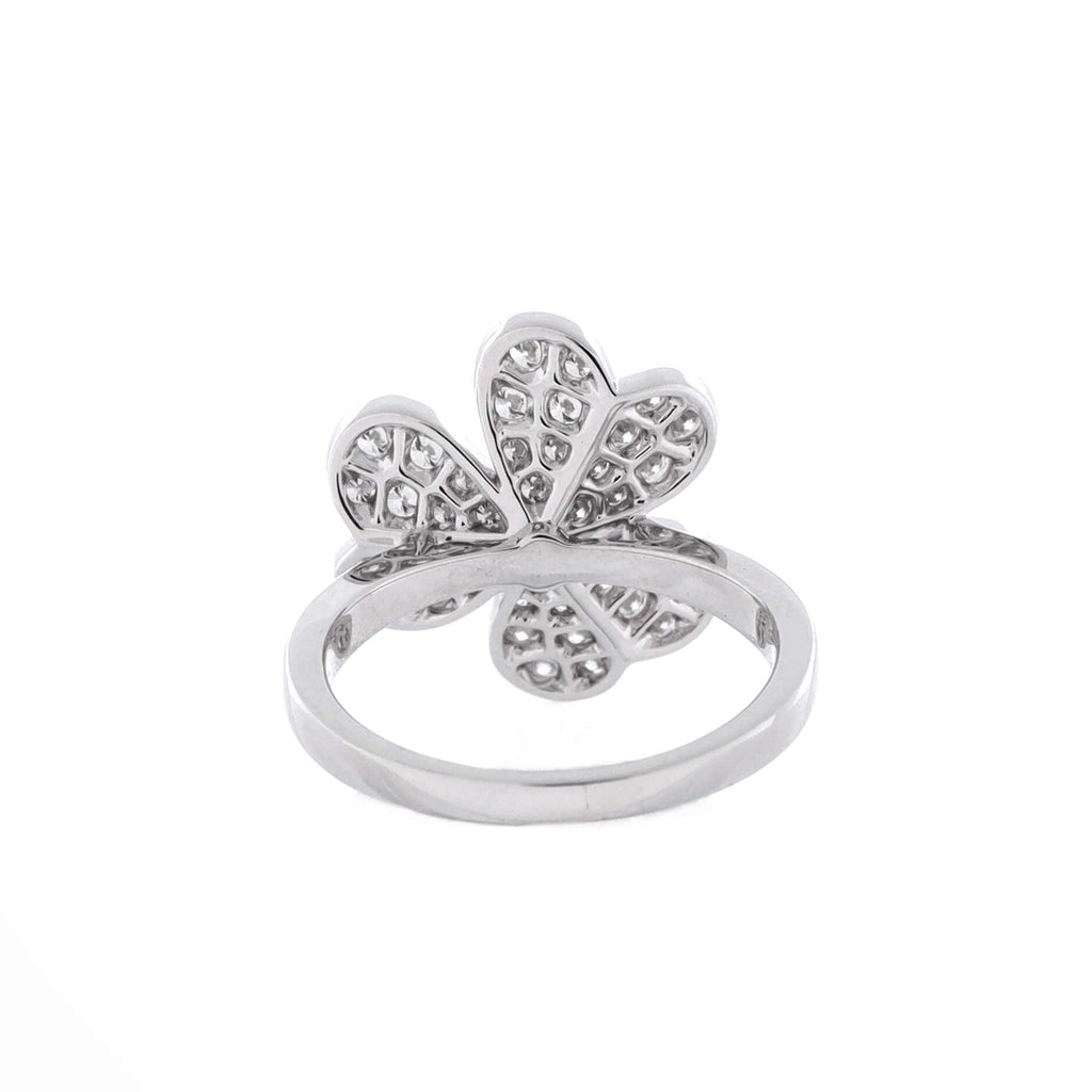 Frivole 1 Flower Ring 18K White Gold with Pave Diamonds