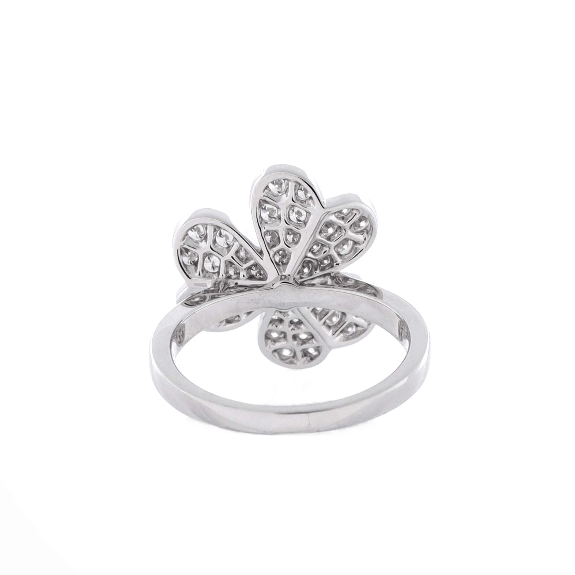 Frivole 1 Flower Ring 18K White Gold with Pave Diamonds