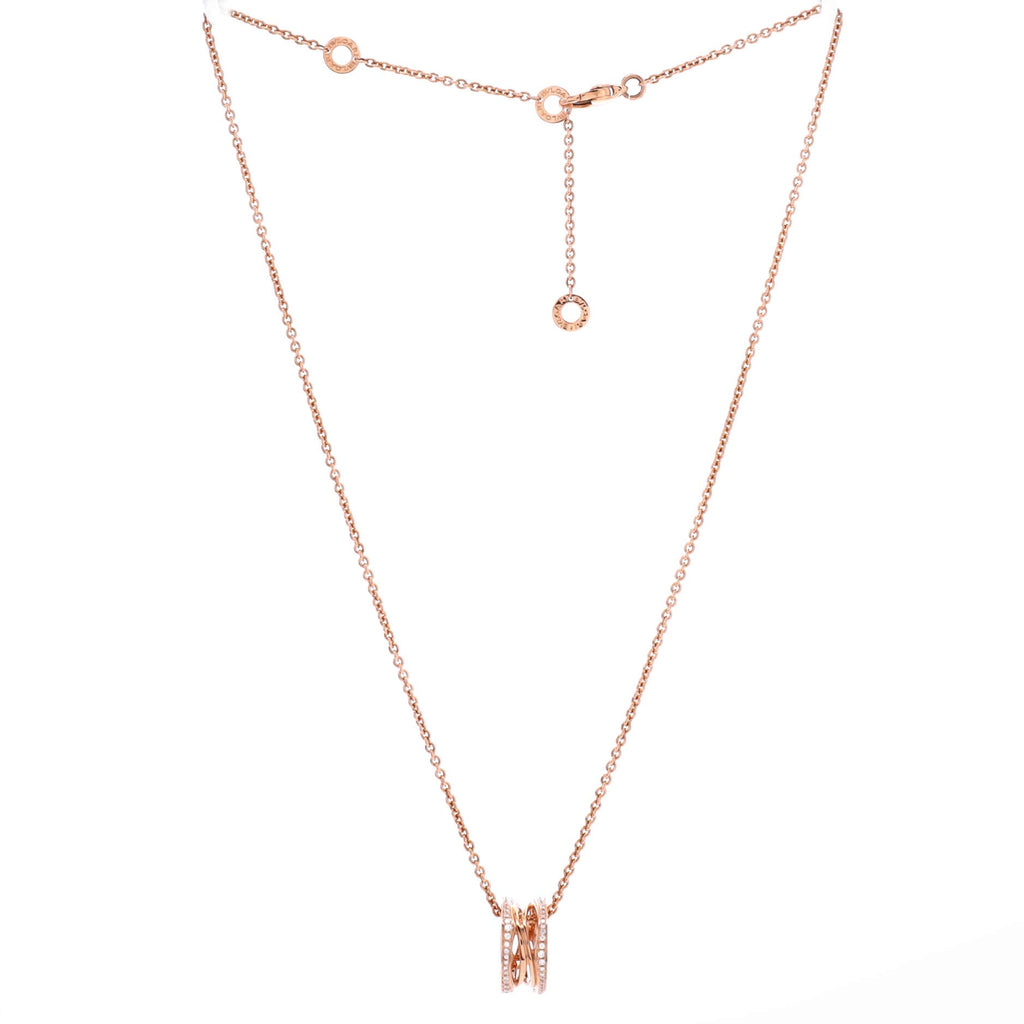 B.Zero1 Open Design Legend Zaha Hadid Pendant Necklace 18K Rose Gold with Diamonds