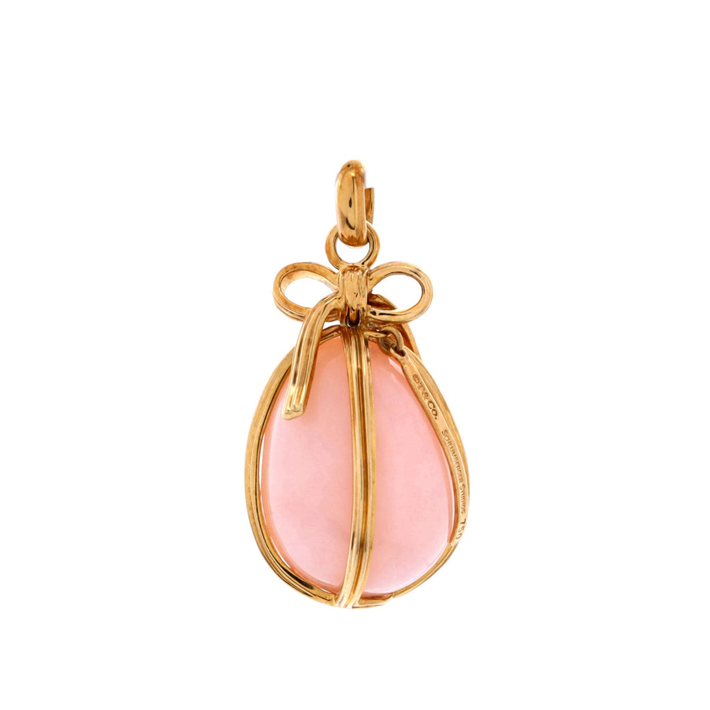 Egg Charm Pendant Pendant & Charms 18K Yellow Gold and Pink Opal