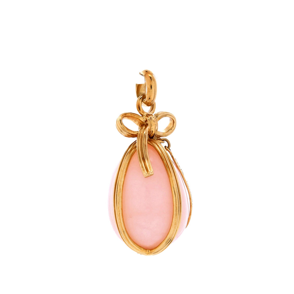 Egg Charm Pendant Pendant & Charms 18K Yellow Gold and Pink Opal