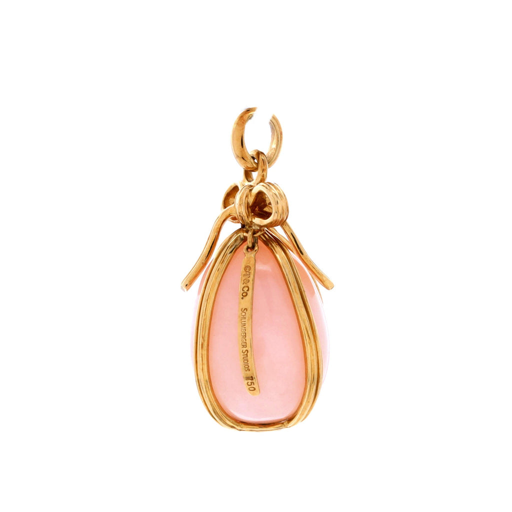 Egg Charm Pendant Pendant & Charms 18K Yellow Gold and Pink Opal