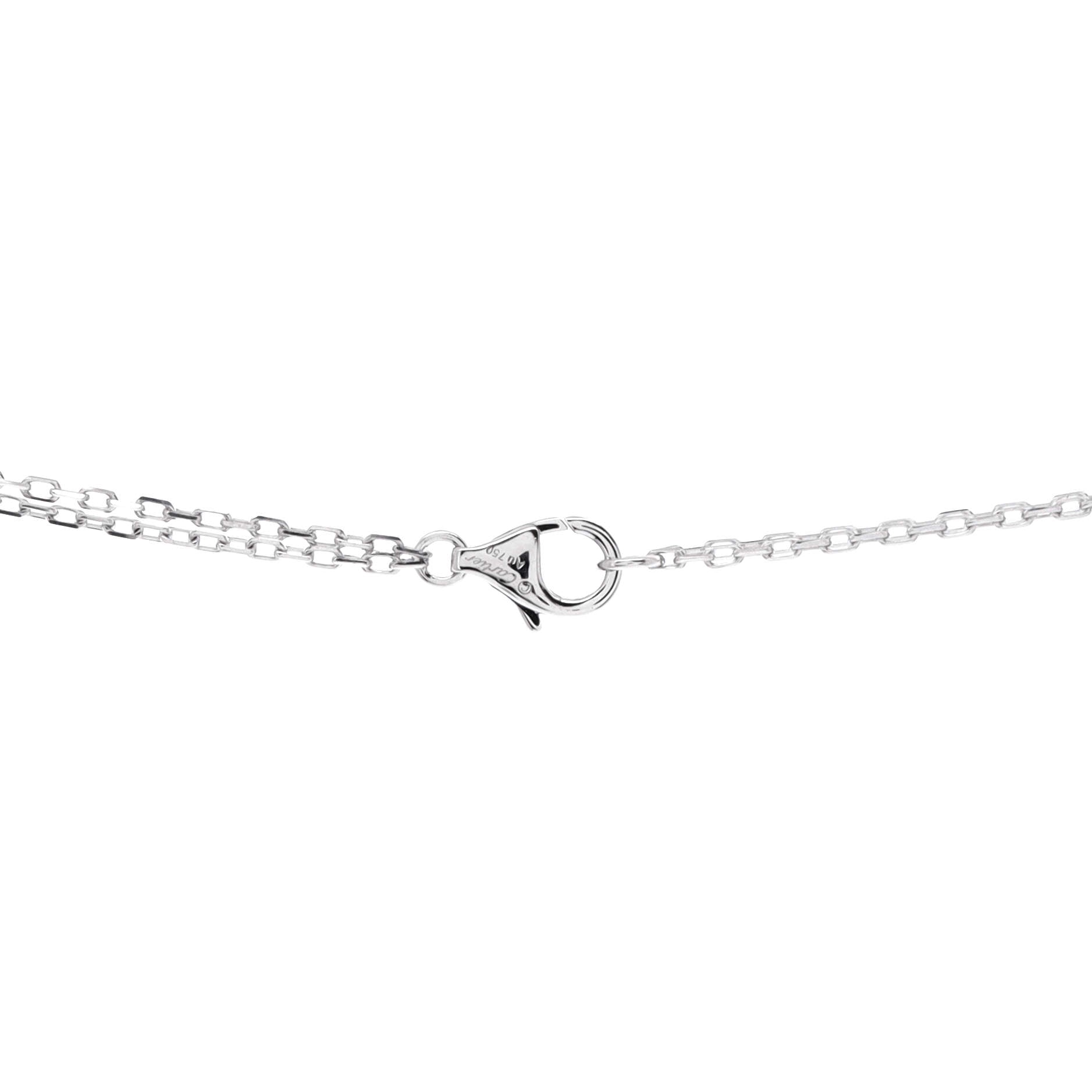 2 Diamonds Love Pendant Necklace 18K White Gold with Diamonds