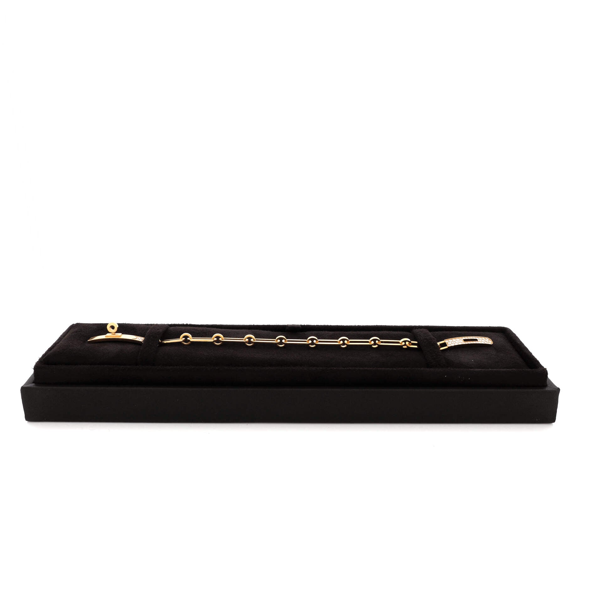 Kelly Chaine Bracelet 18K Yellow Gold and Pave Diamonds Small