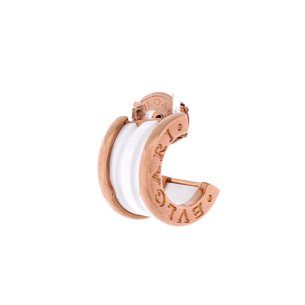 B.Zero1 Hoop Earrings 18K Rose Gold and Ceramic