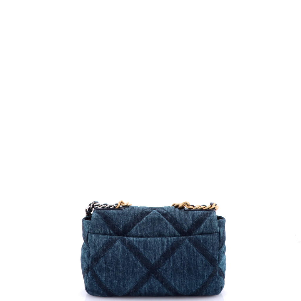 19 Flap Bag Quilted Denim Medium