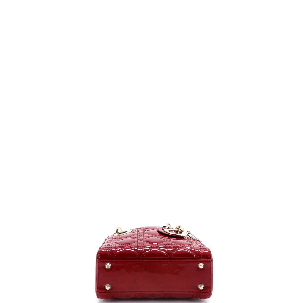 Lady Dior Chain Bag Cannage Quilt Patent Mini