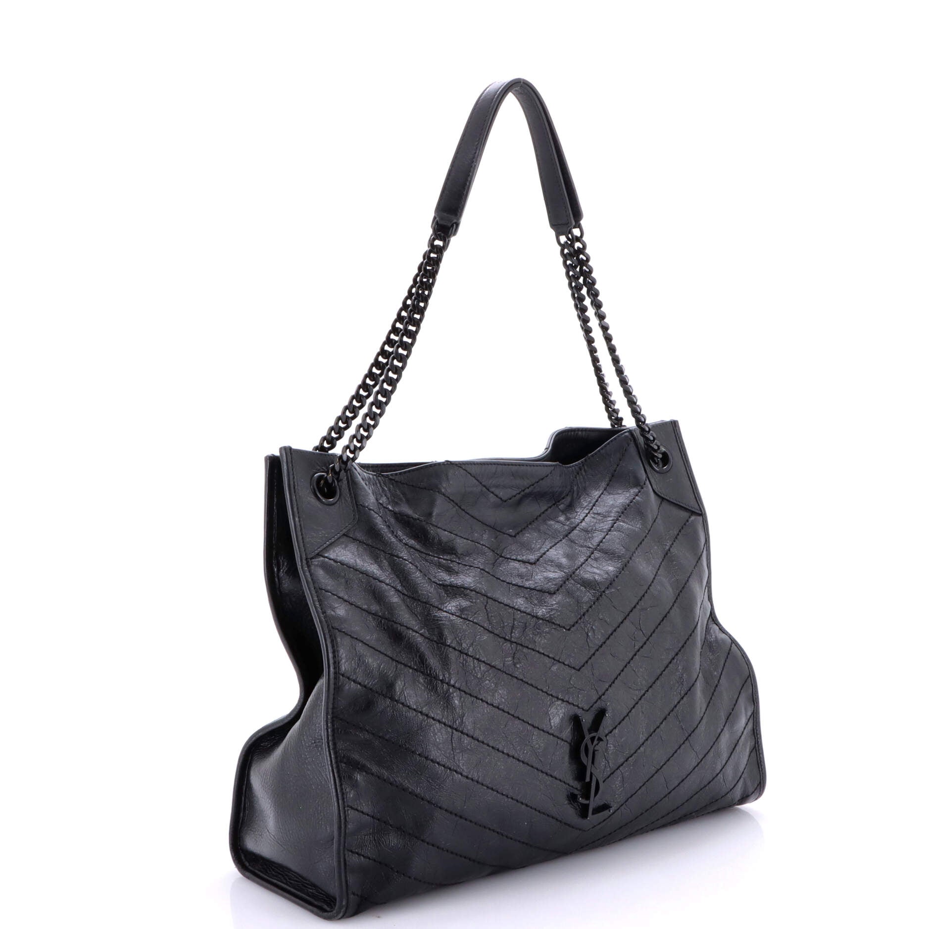 Niki Shopping Tote Matelasse Chevron Leather Large