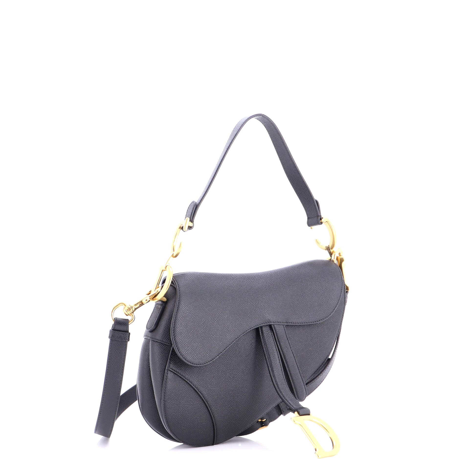 Saddle Handbag with Strap Leather Medium