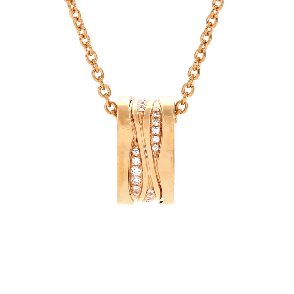B.Zero1 Design Legend Zaha Hadid Pendant Necklace 18K Rose Gold with Diamonds